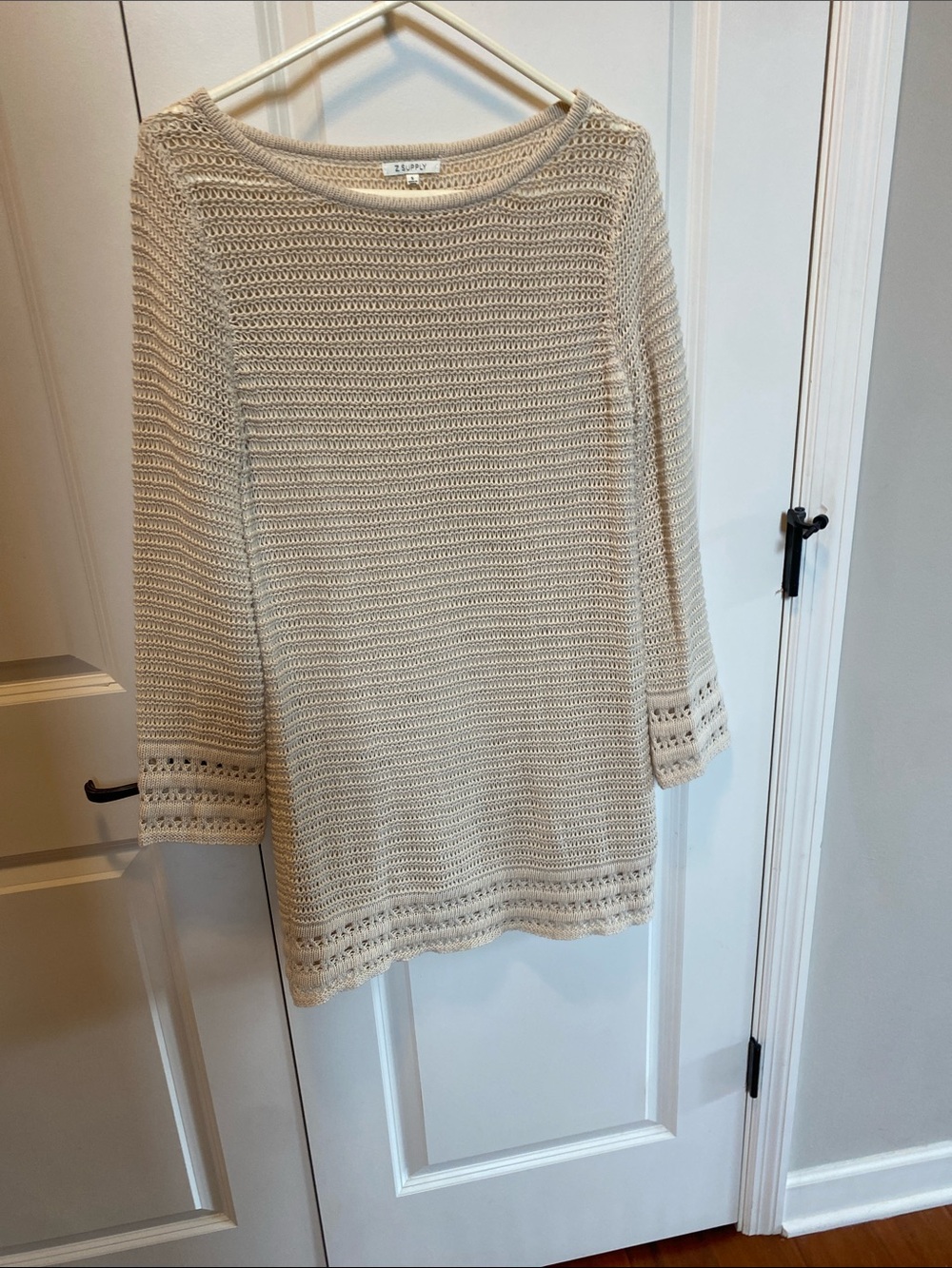 Z Supply Beige Crochet Scoop Neck dress or swim cover up